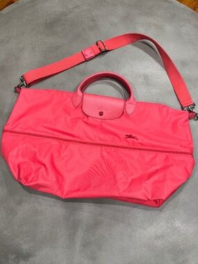 Longchamp Le Pliage Neo Expandable Large Pink Travel Tote Crossbody Limited Edit